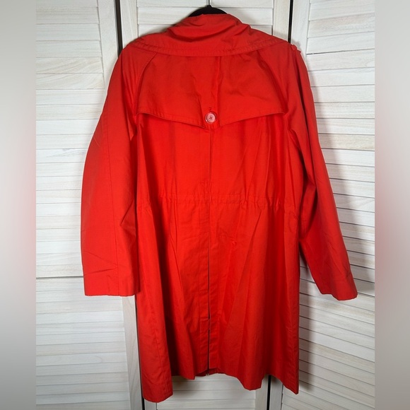 London Fog Tower Collection Vibrant Burnt Orange Trench Coat/Rain Coat. - Picture 2 of 9